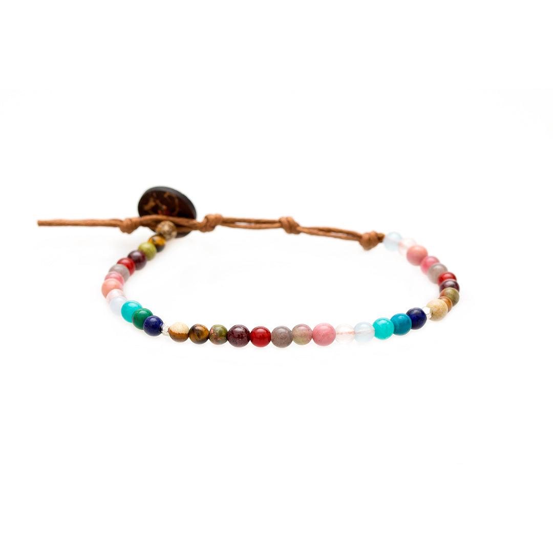 Lulugem Lotus Chakra Anklet Bracelet Seven Healing Gemstone Beads