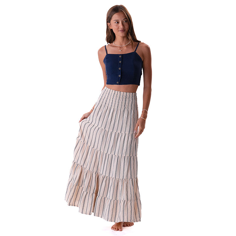 Sailor Stripe Sundrift Maxi Skirt | LotusAndLuna