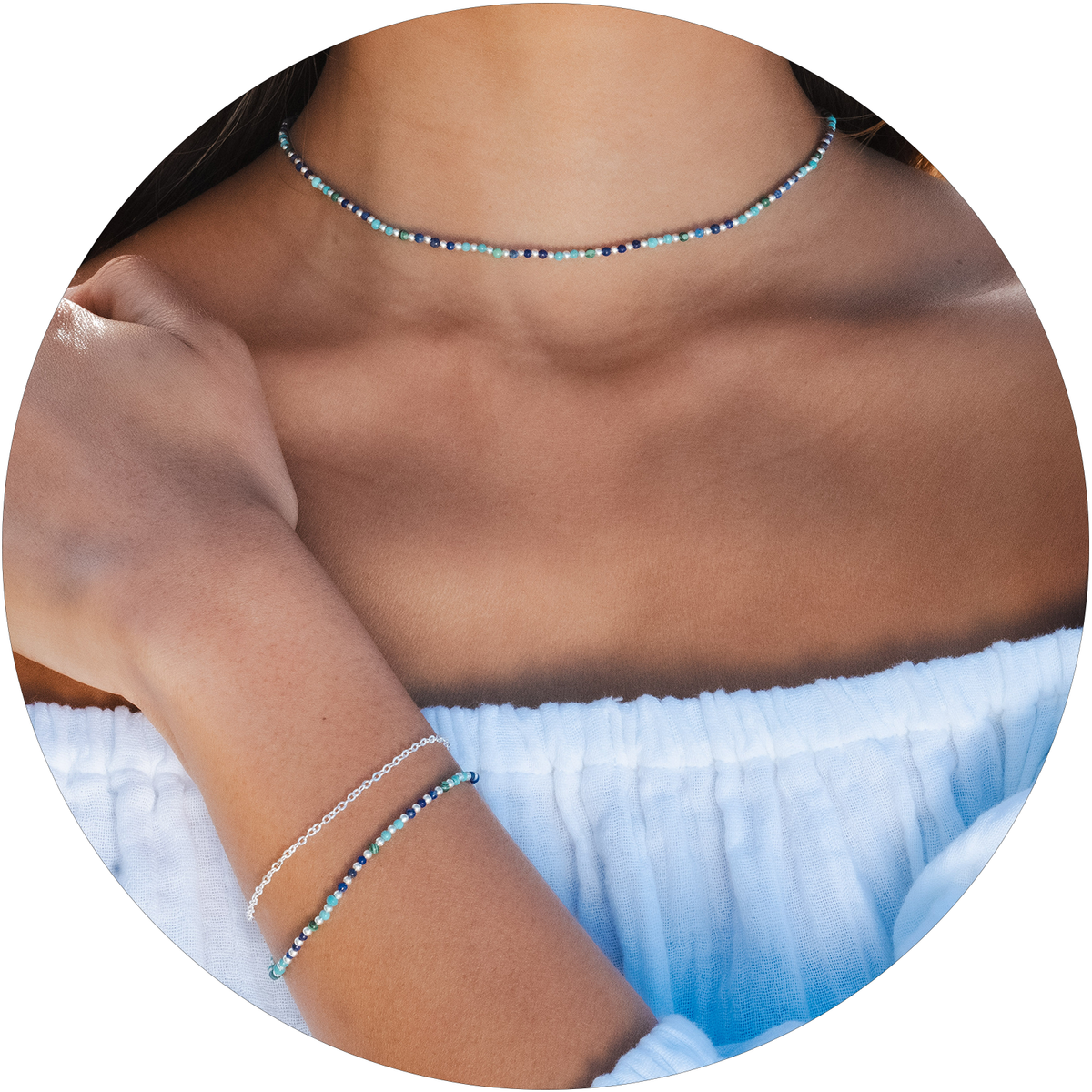 Enlightenment + Wisdom 2mm Necklace + Layered Bracelet Set