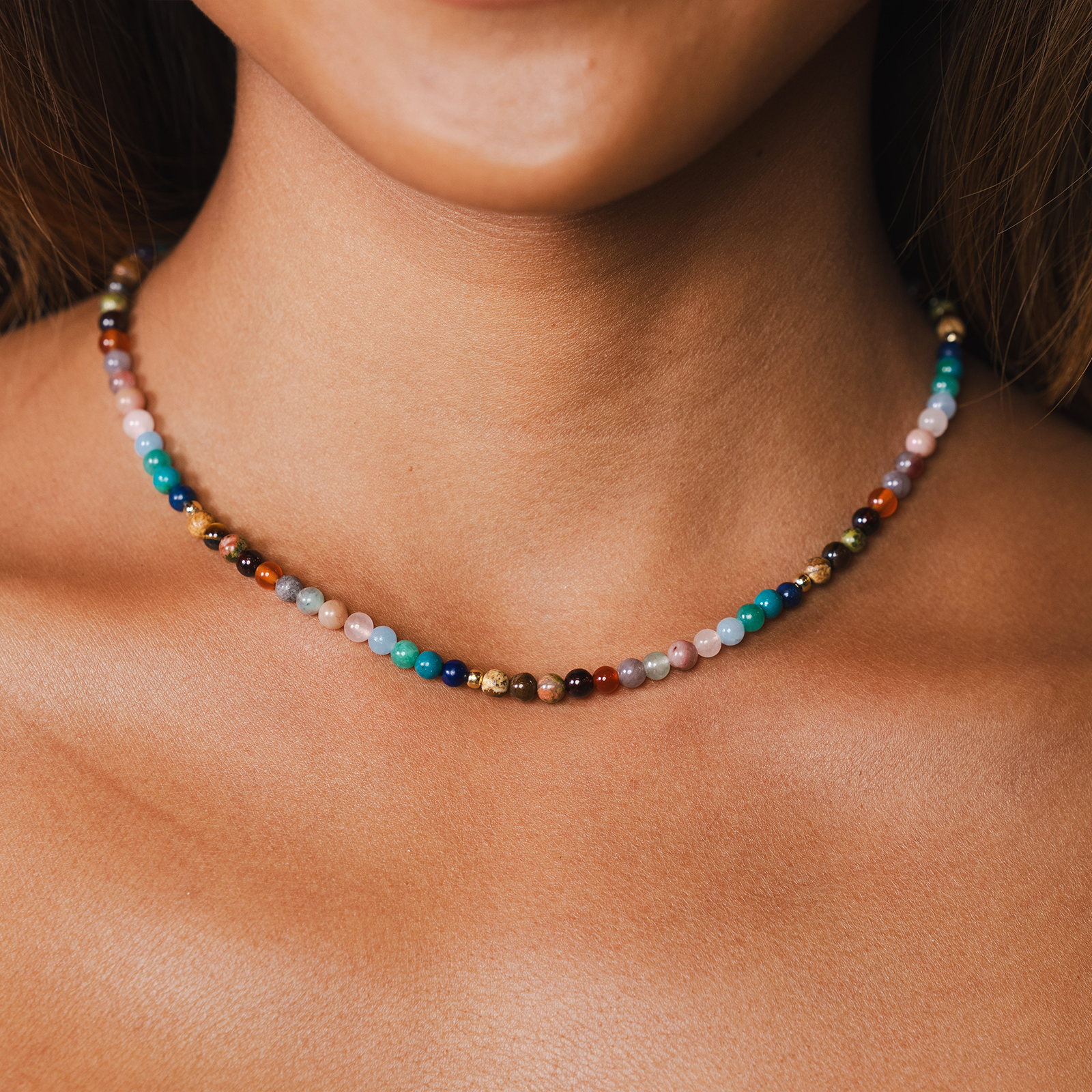 Master Healer 4mm Healing Necklace, worn on neck