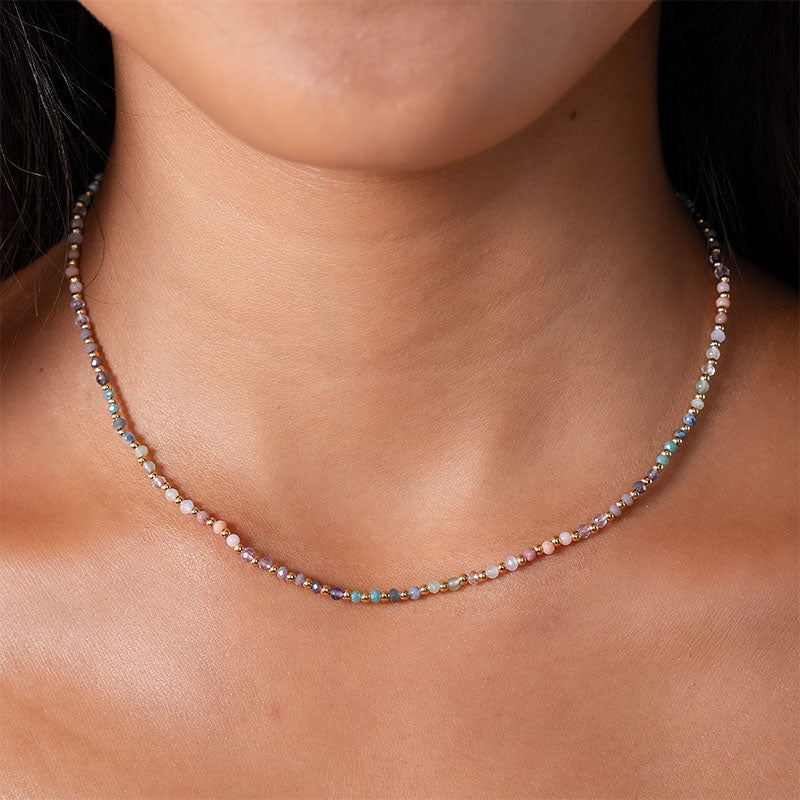 Free Spirit 2mm Healing Necklace, worn on neck