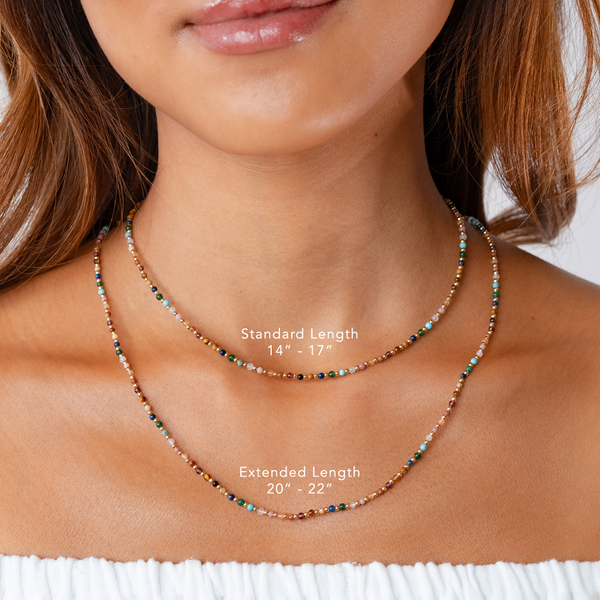 Master Healer 2mm Healing Necklace, length comparison