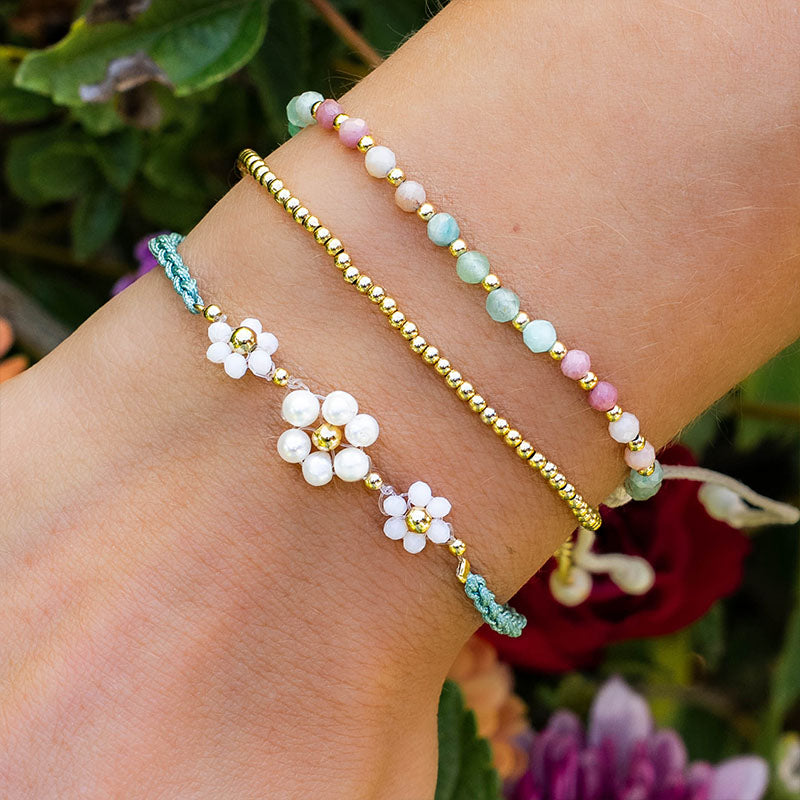 Teal Bloom Bracelet Stack