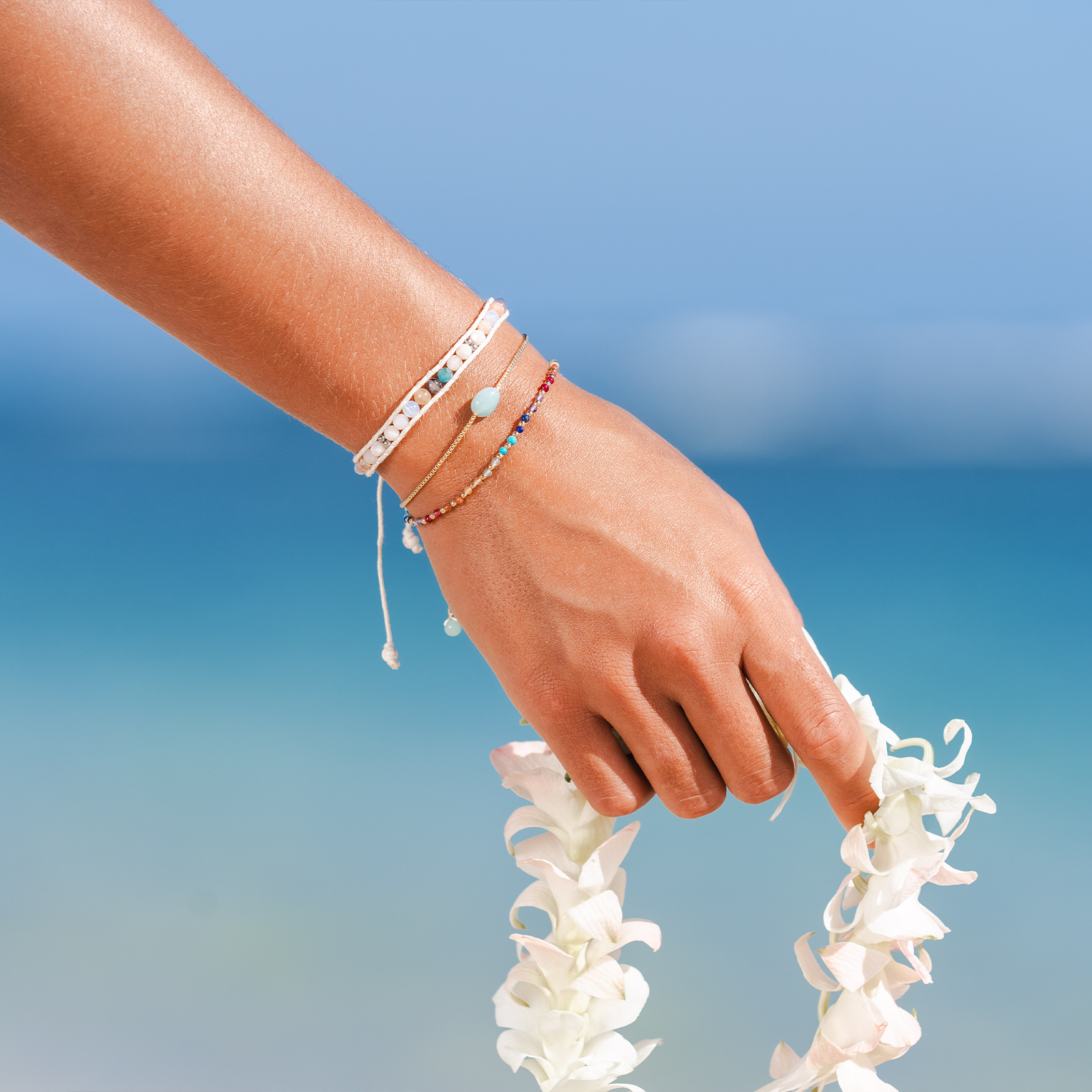 Aloha State of Mind 2mm Metal Accent Healing Bracelet - LotusAndLuna