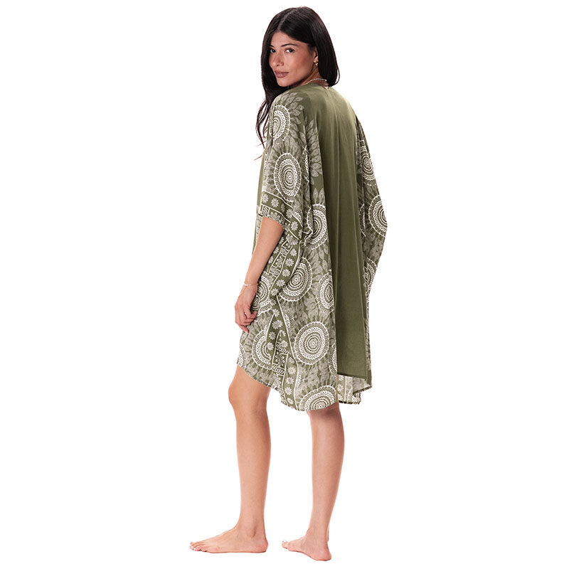 Misprint Tuscany Kimono, warmer olive than regular Tuscany, back