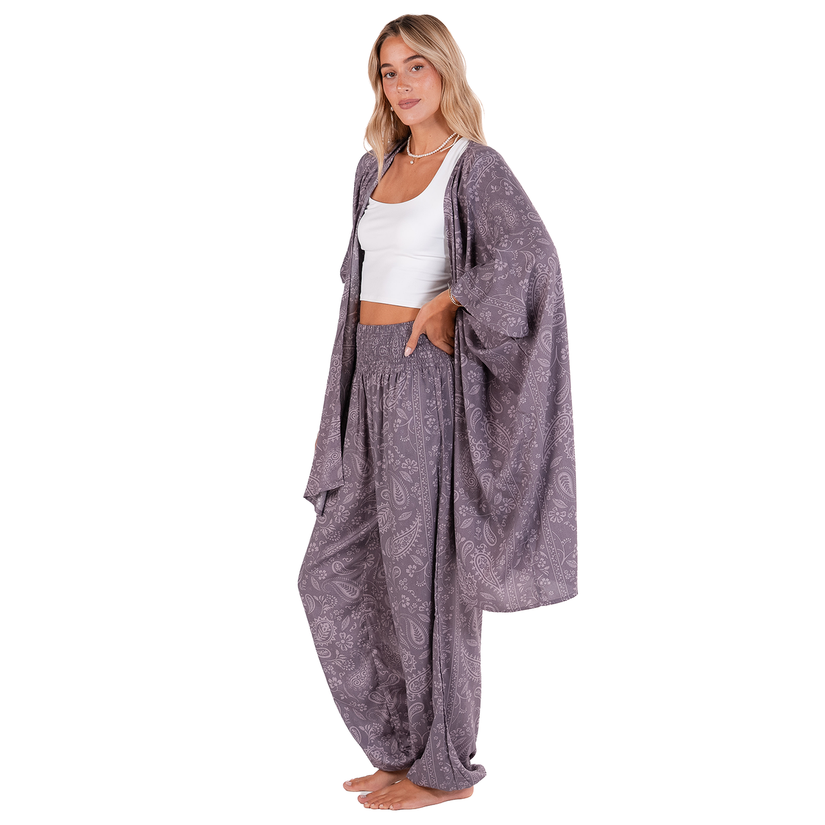 Frosted Plum Paisley Lounge Set