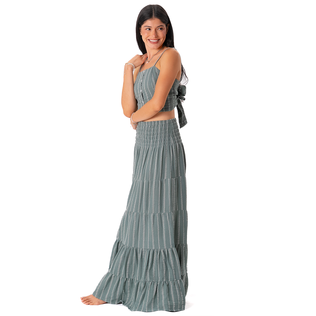 Sage Sailor Stripe Sundrift Skirt