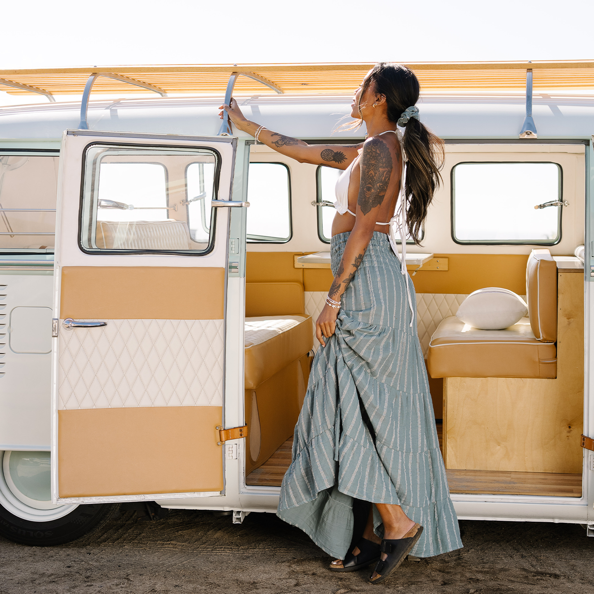 Sage Sailor Stripe Sundrift Skirt