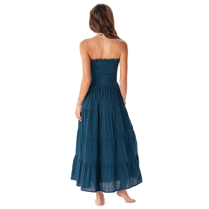 Deep Teal Cotton Mai Tai Maxi Dress | Lotus and Luna - LotusAndLuna Deep Teal Cotton Mai Tai Maxi Dress | Lotus and Luna - LotusAndLuna