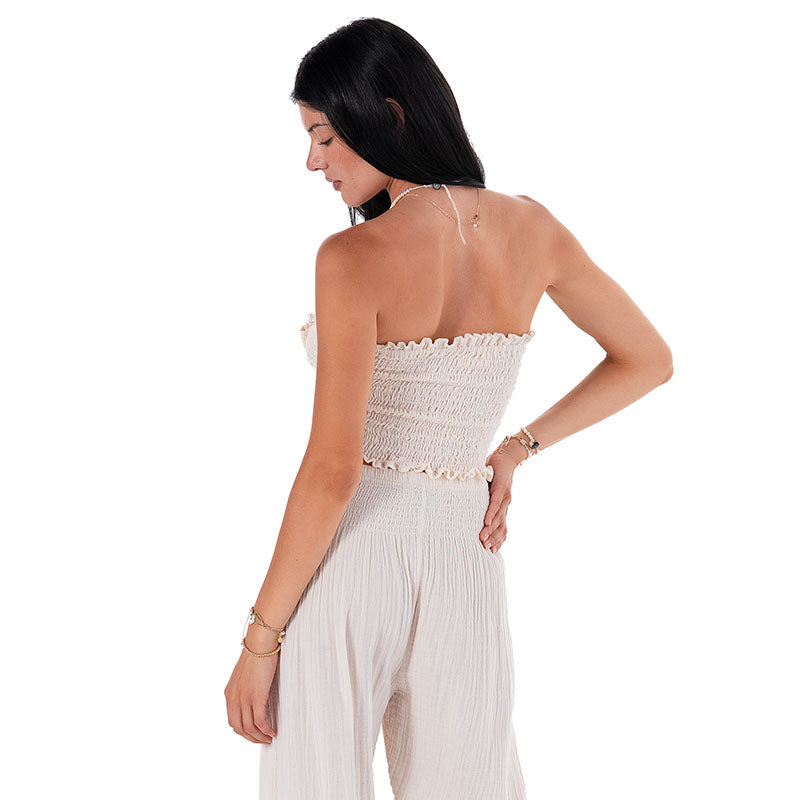 Cream Zanzibar Crop Top