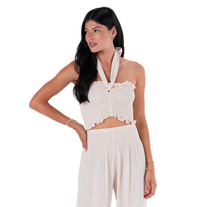 Cream Zanzibar Crop Top