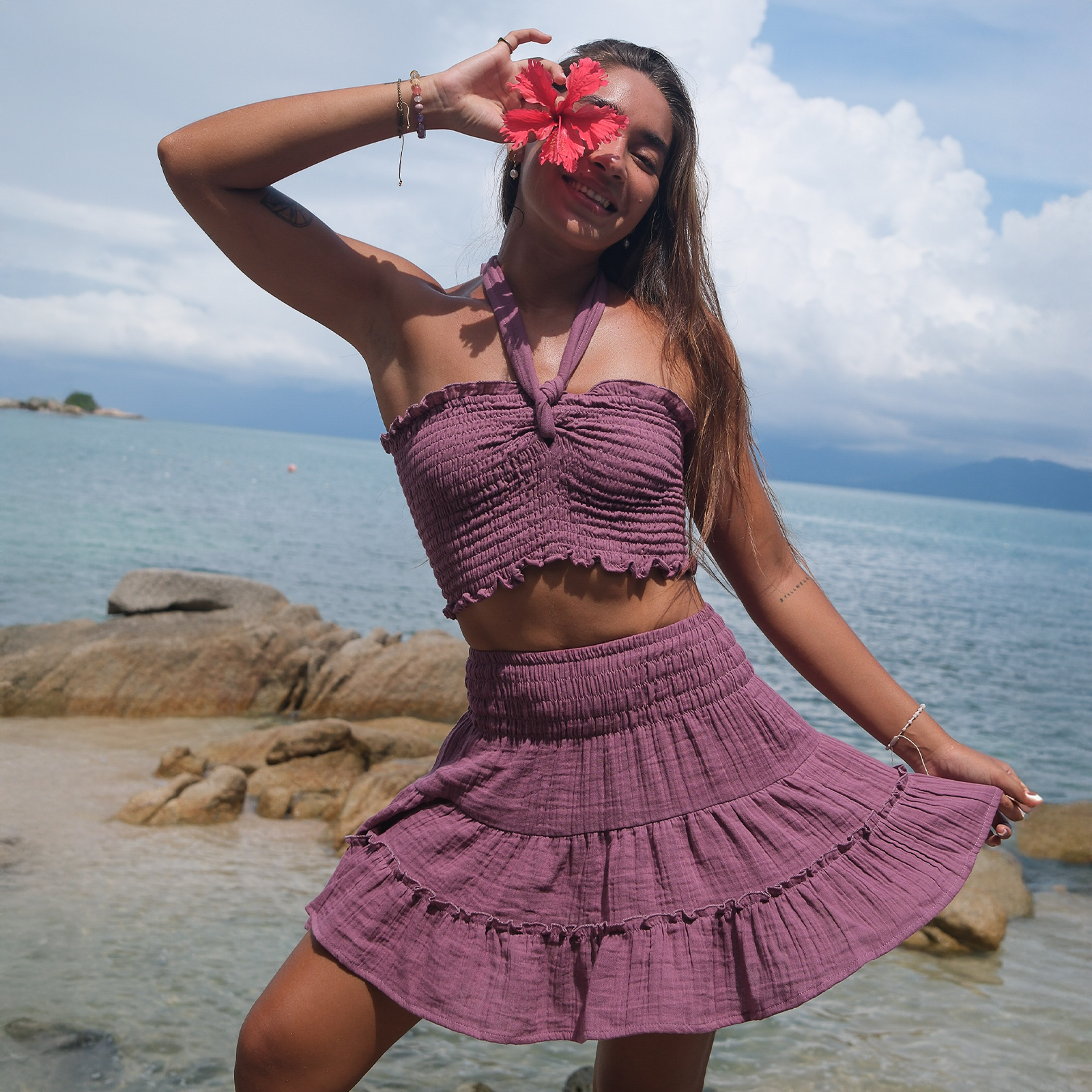 Berry Sea Breeze Skirt - LotusAndLuna