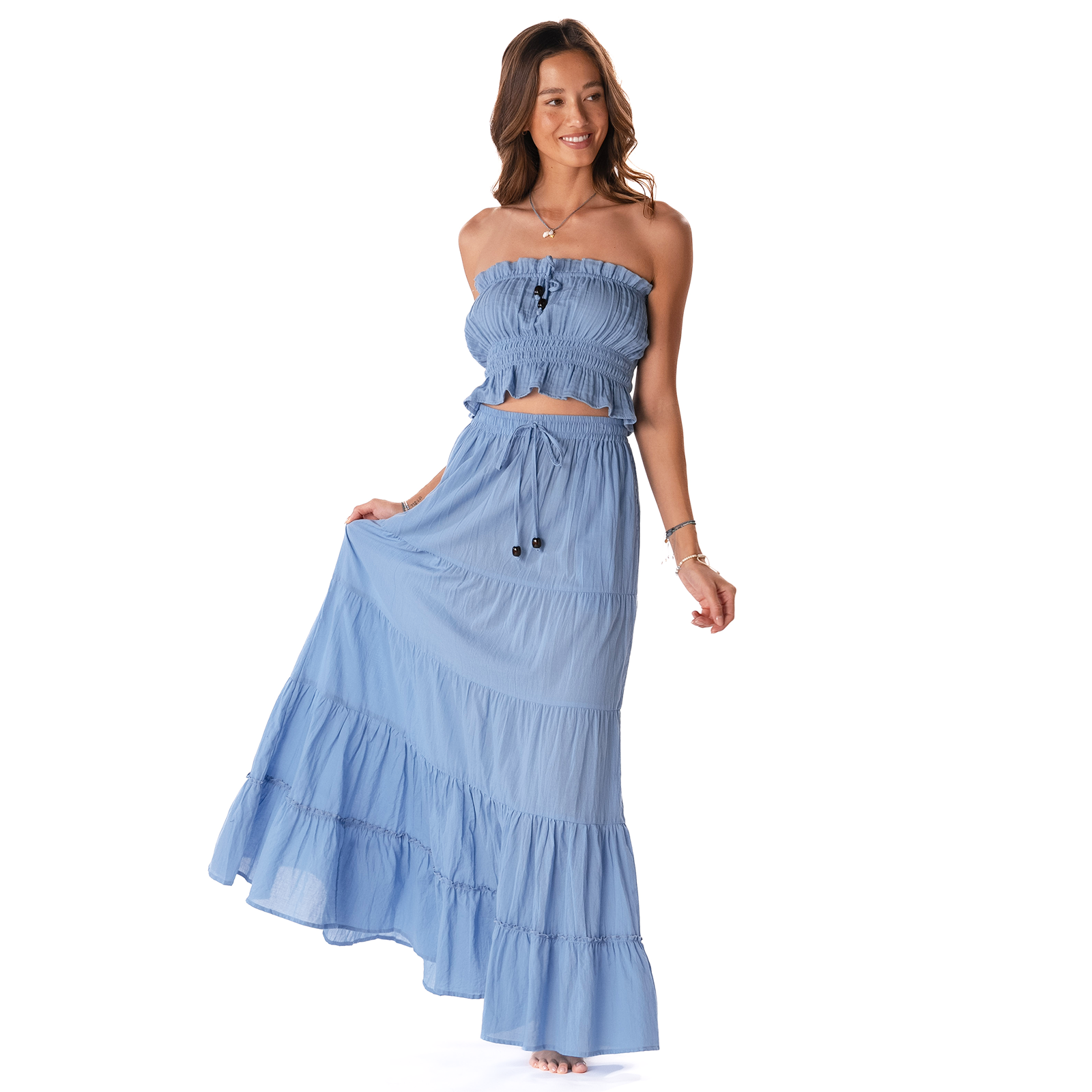 Denim Blue Shipwrecked Maxi Skirt