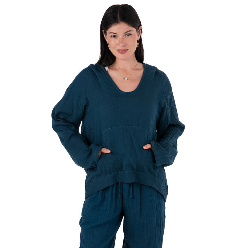 Deep Teal Baja Pullover