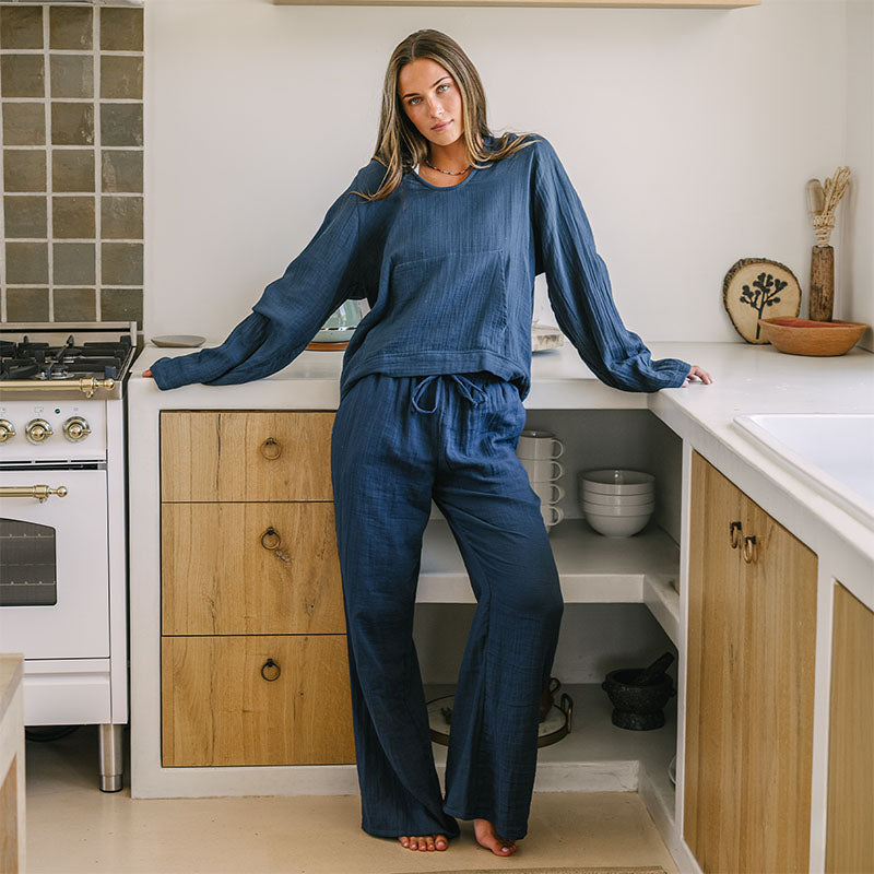 Deep Teal Baja Pullover