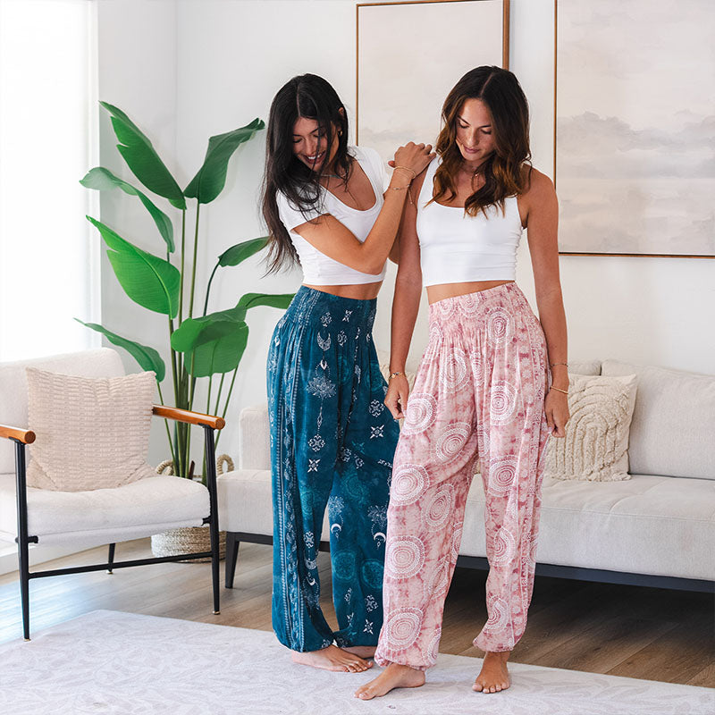 Cosmic Teal Harem Pants - LotusAndLuna