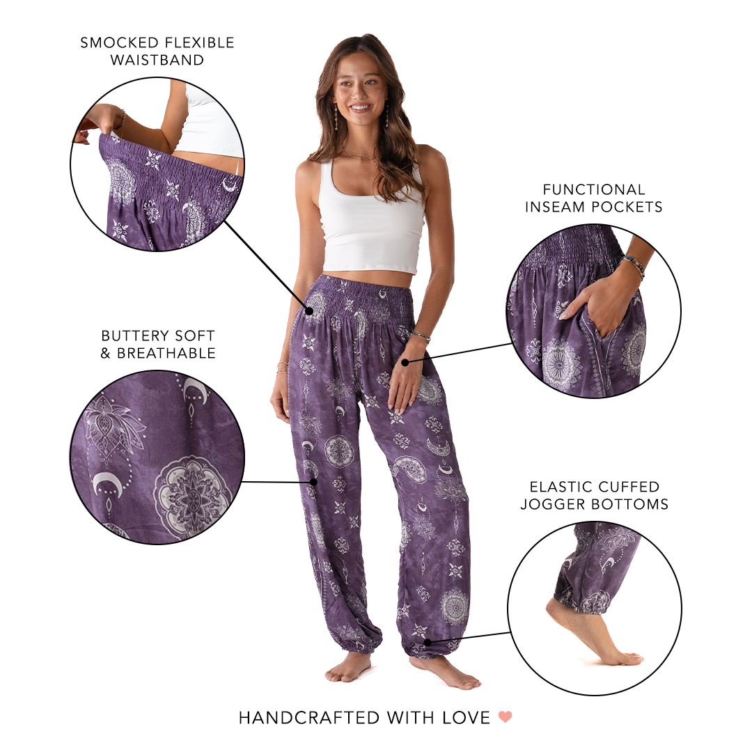 Mystic Plum Harem Pants - LotusAndLuna Mystic Plum Harem Pants - LotusAndLuna