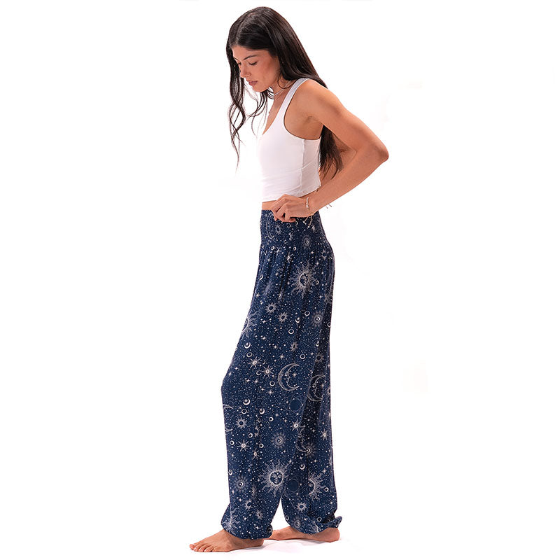 Indigo Cosmic Sky Harem Pants - LotusAndLuna