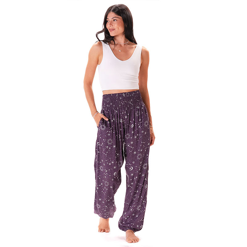 Plum Starry Night Harem Pants