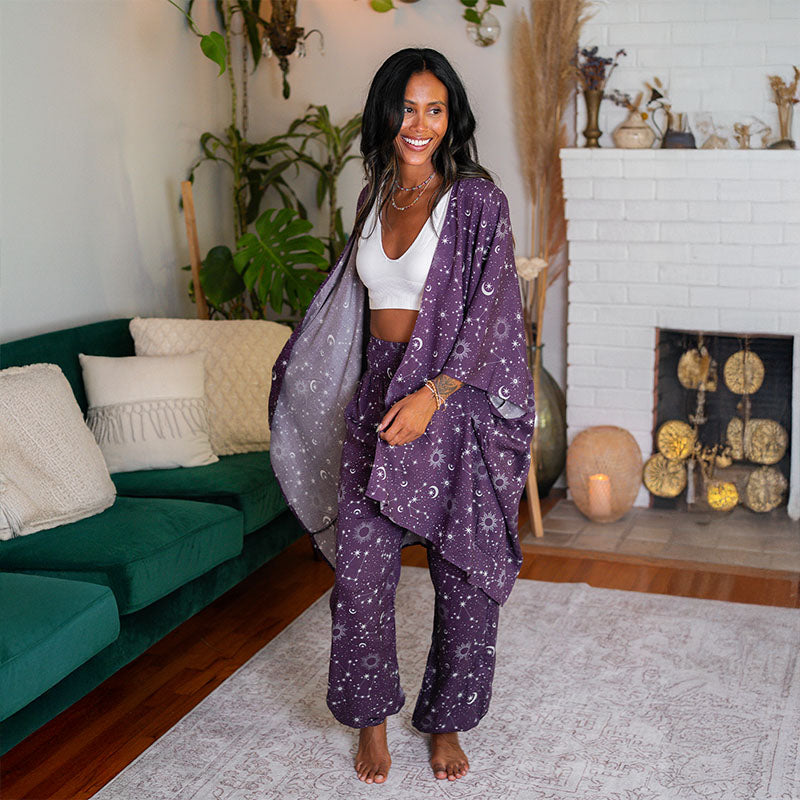 Plum Starry Night Kimono
