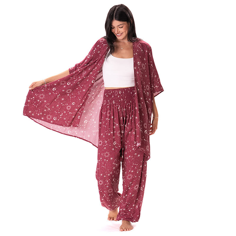 Cranberry Starry Night Harem Pants