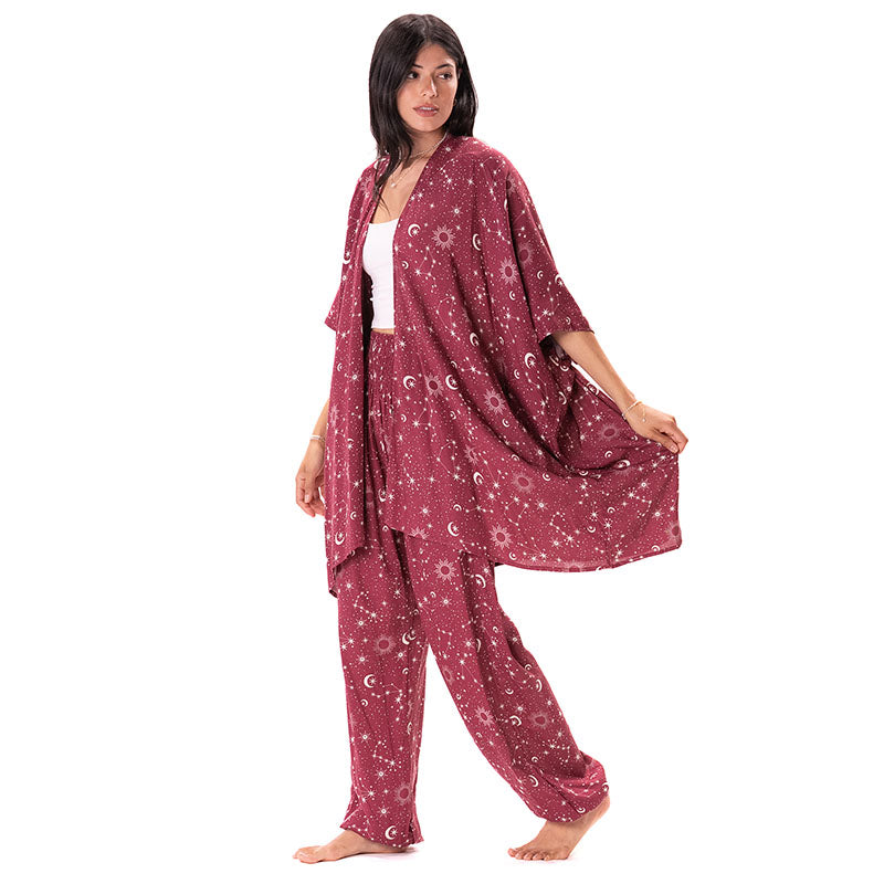 Cranberry Starry Night Lounge Set