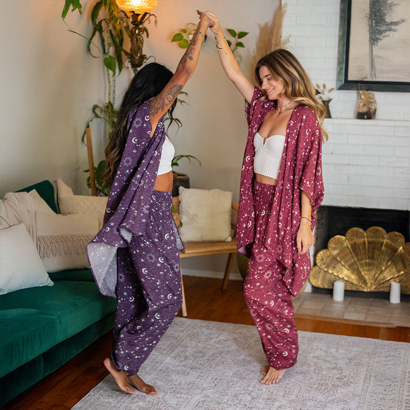 Plum Starry Night Harem Pants