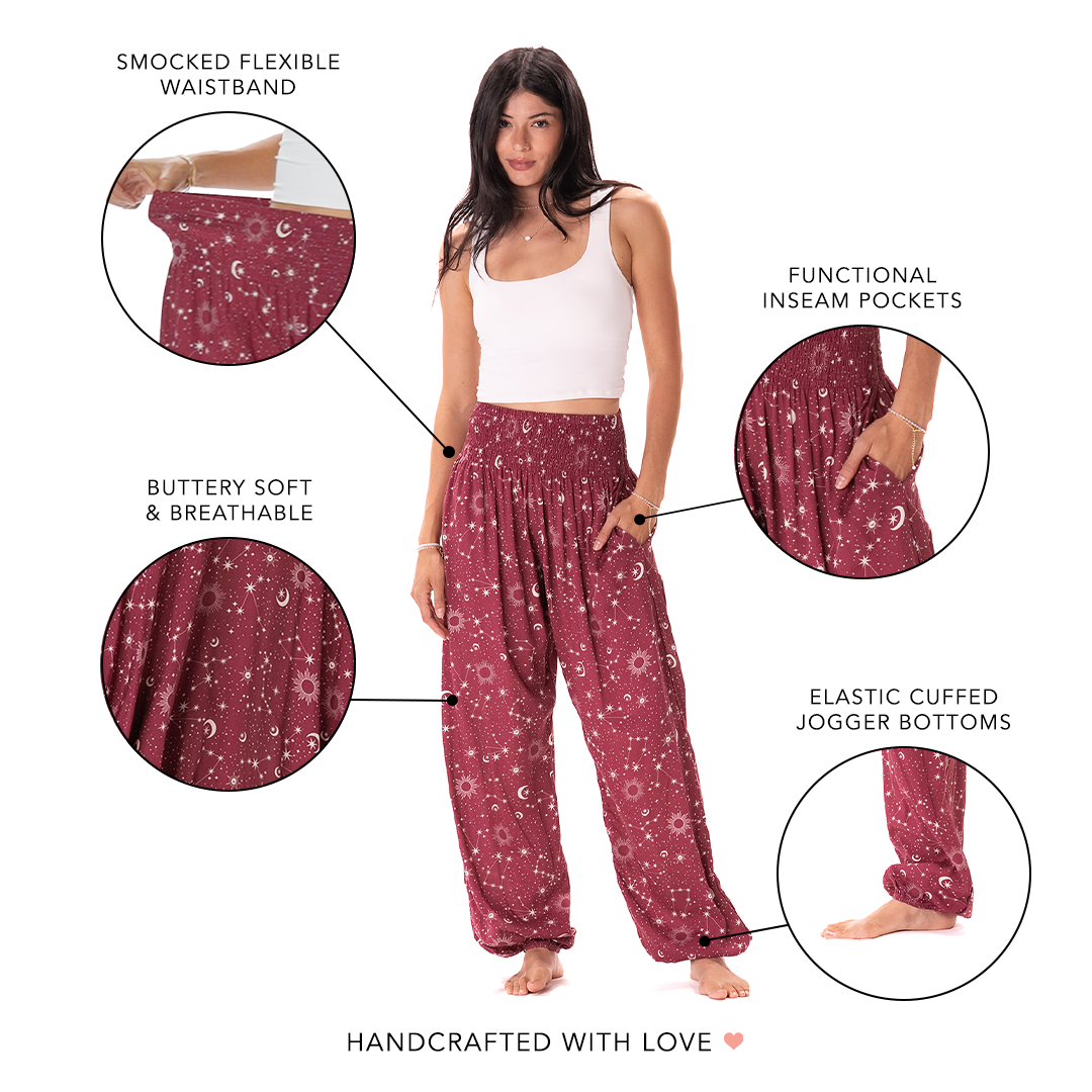 Cranberry Starry Night Harem Pants
