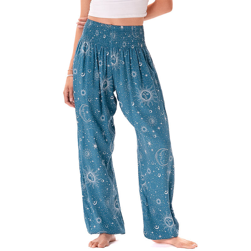 Turquoise Cosmic Sky Harem Pants
