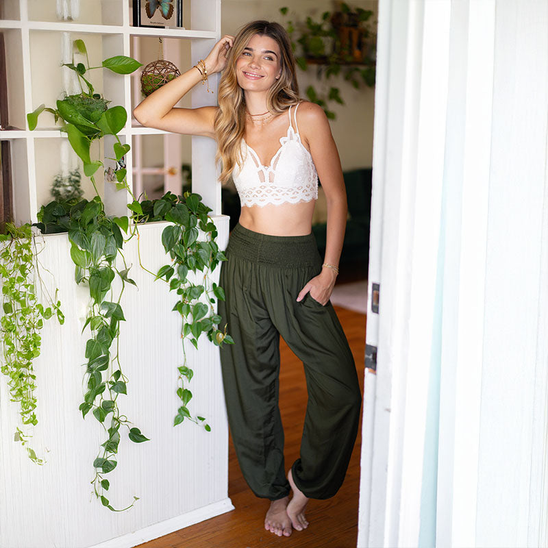 Olive Harem Pants - LotusAndLuna