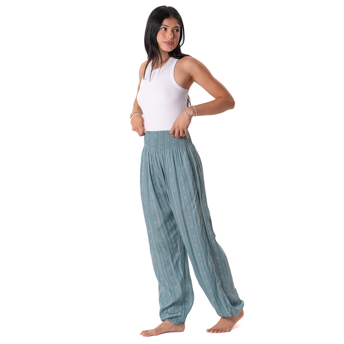 Seafoam Tribal Print Harem Pants