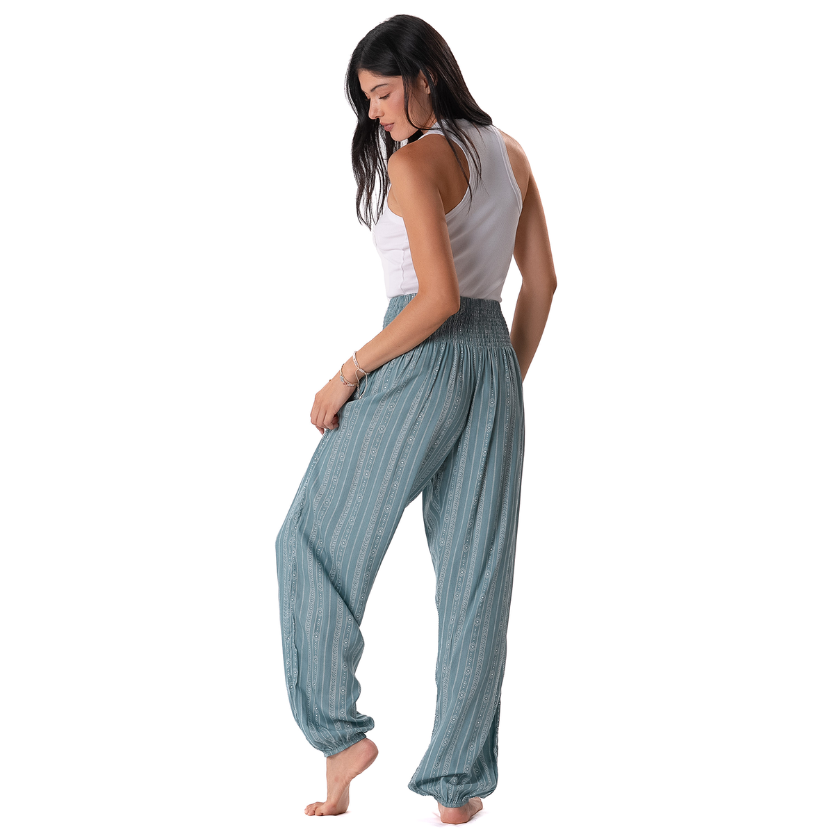 Seafoam Tribal Print Harem Pants