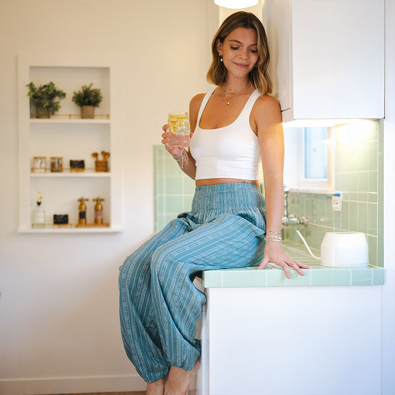 Seafoam Tribal Print Harem Pants