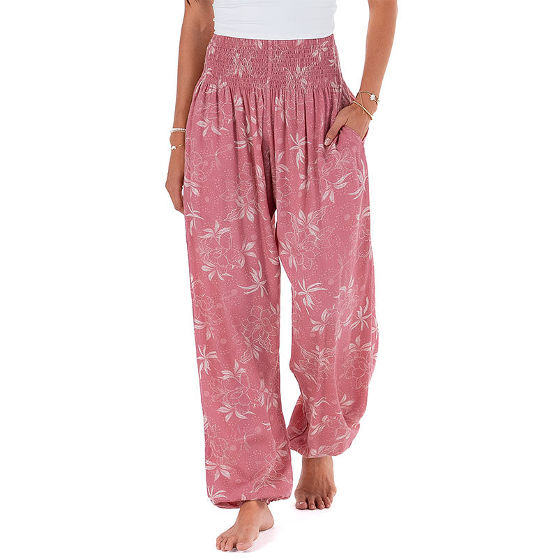 Coral Bloom Harem Pants