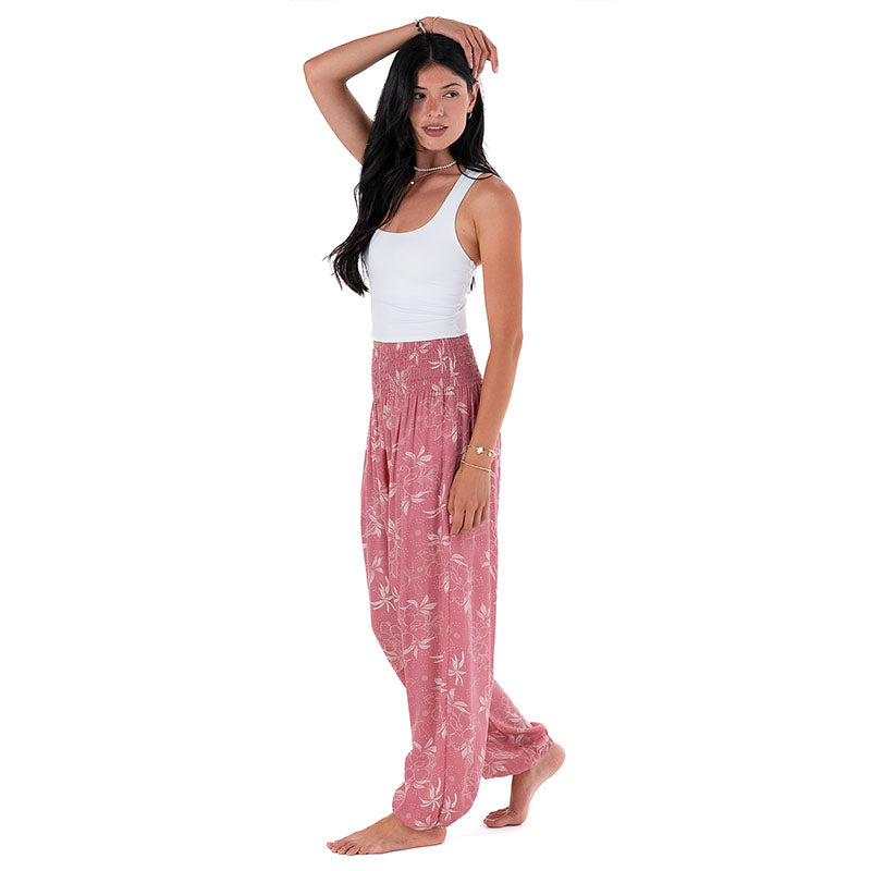 Coral Bloom Harem Pants