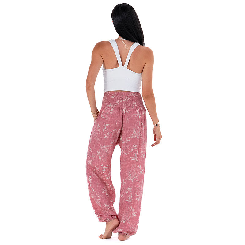 Coral Bloom Harem Pants