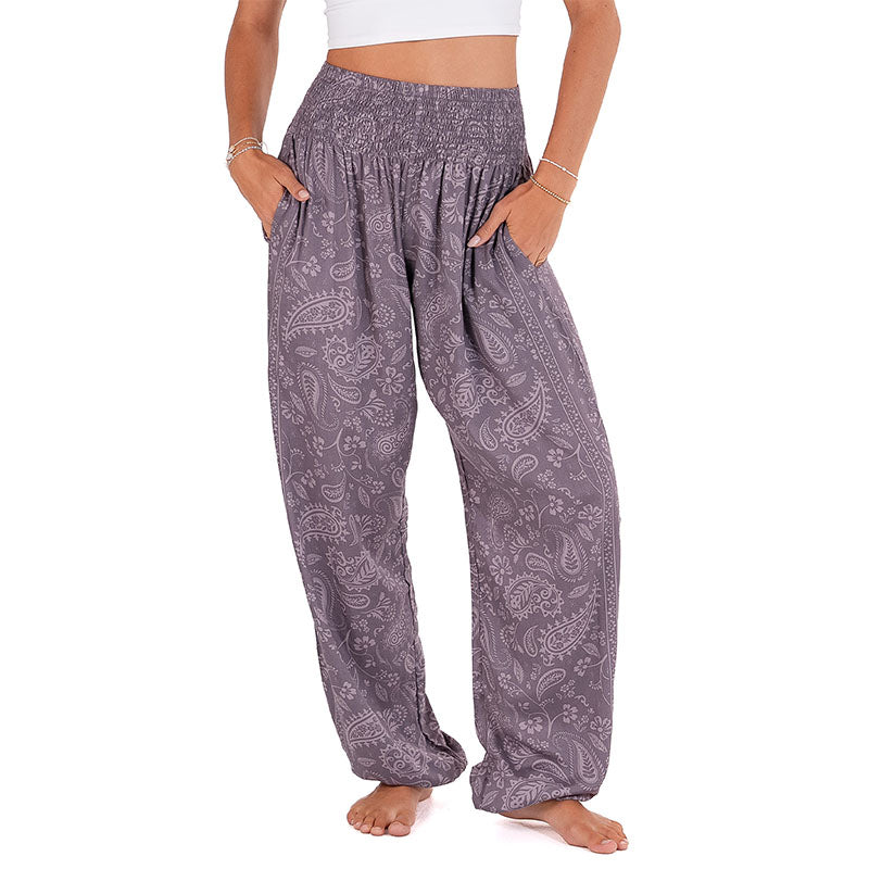 Frosted Plum Paisley Harem Pants