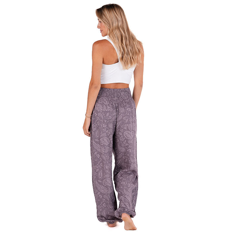 Frosted Plum Paisley Harem Pants