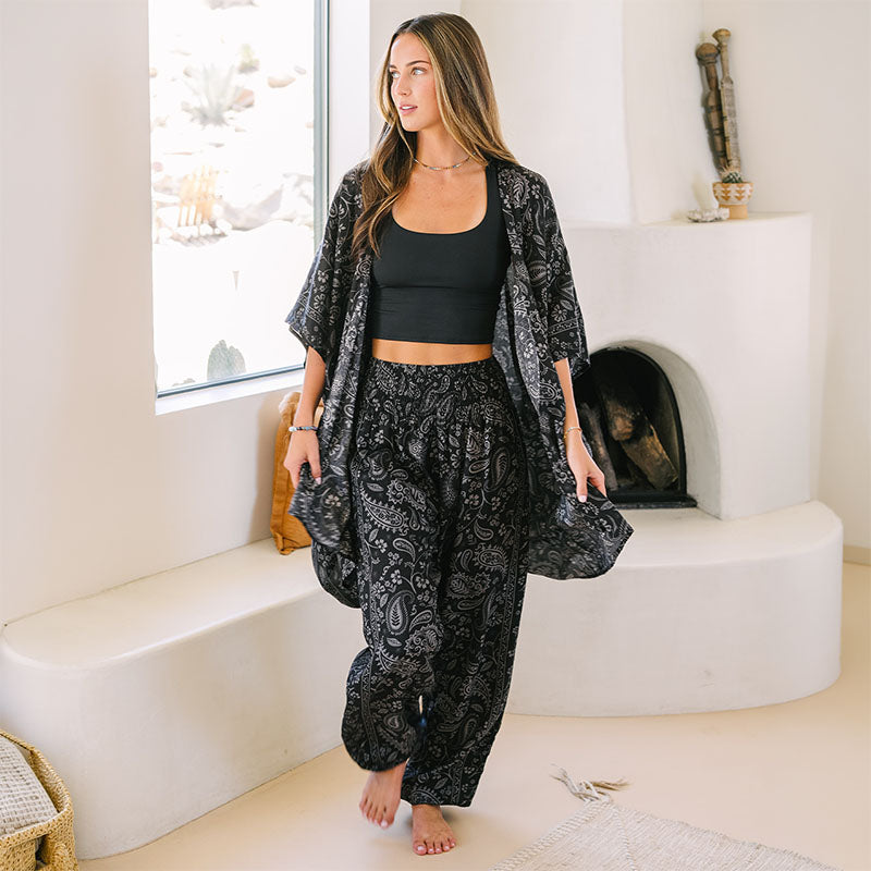 Shadow Paisley Kimono
