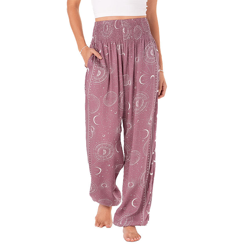 Mauve Moonlight Harem Pants, front hand in pocket