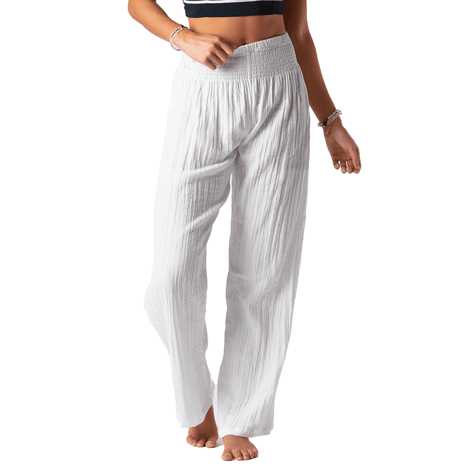White Wide Leg Cotton Pants Lotus and Luna LotusAndLuna
