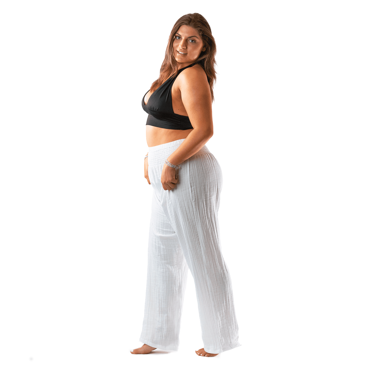 White Wide Leg Cotton Pants | Lotus and Luna - LotusAndLuna White Wide Leg Cotton Pants | Lotus and Luna - LotusAndLuna