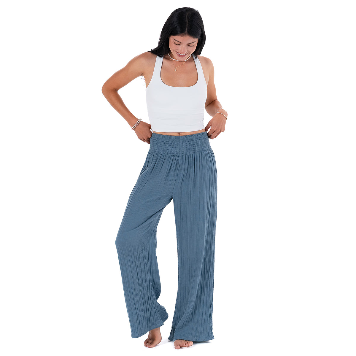 New Moon Blue Wide Leg Pants