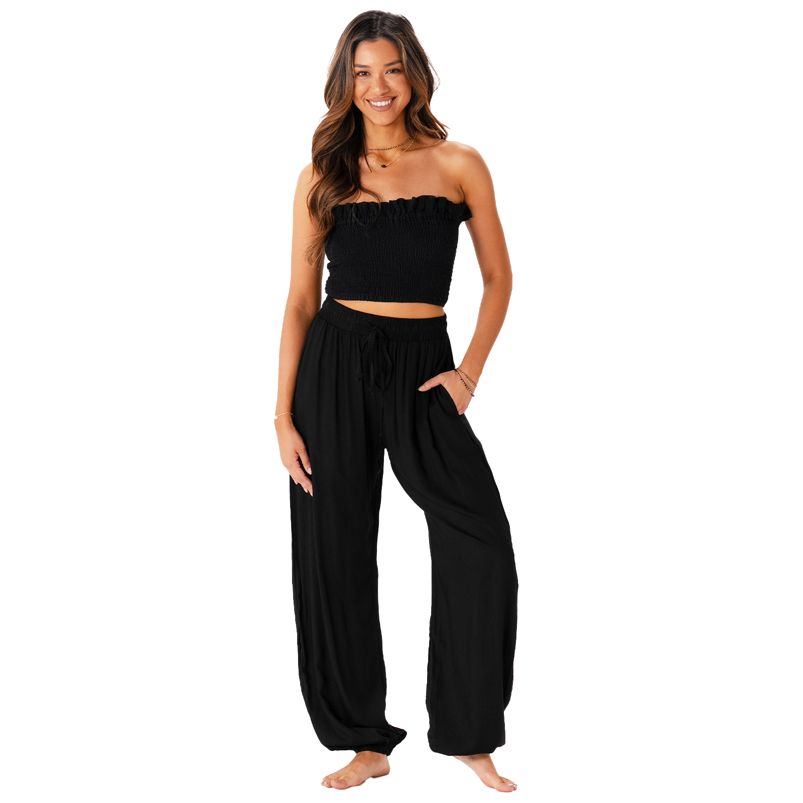 Allsense Men's Slim Fit Harem Jogger Pants - Drawstring Waist, Black, Size XL