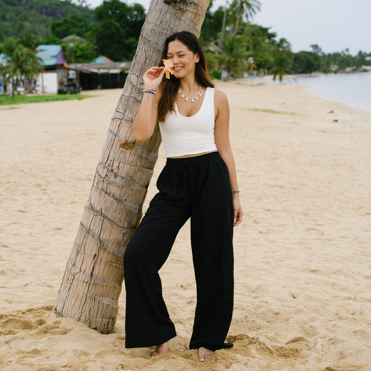 Mystery Wide Leg Drawstring Pants