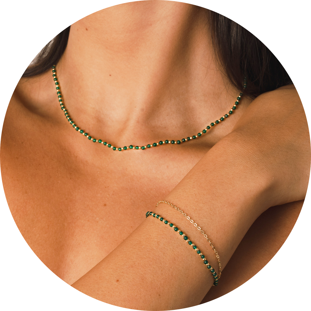 Good Fortune 2mm Necklace + Layered Bracelet Set
