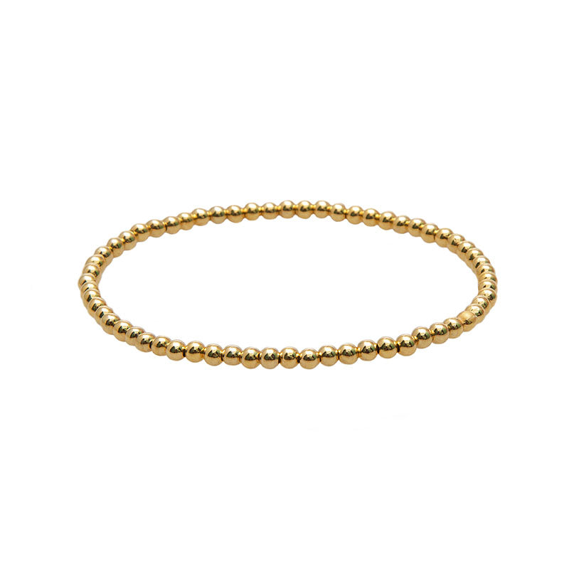 Gold 3mm Stretch Bead Bracelet