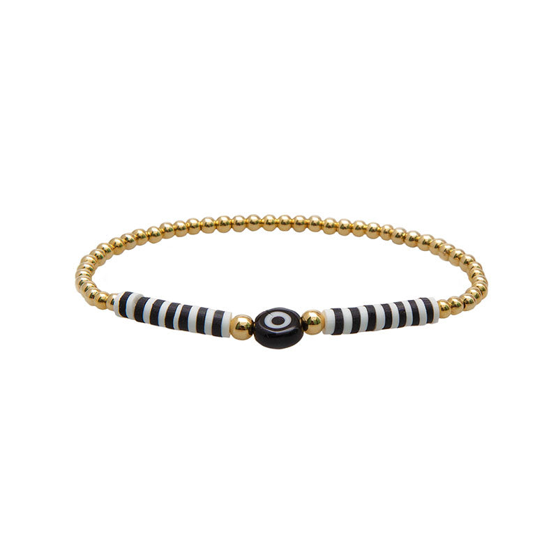 Protection Evil Eye Gold Bead Bracelet