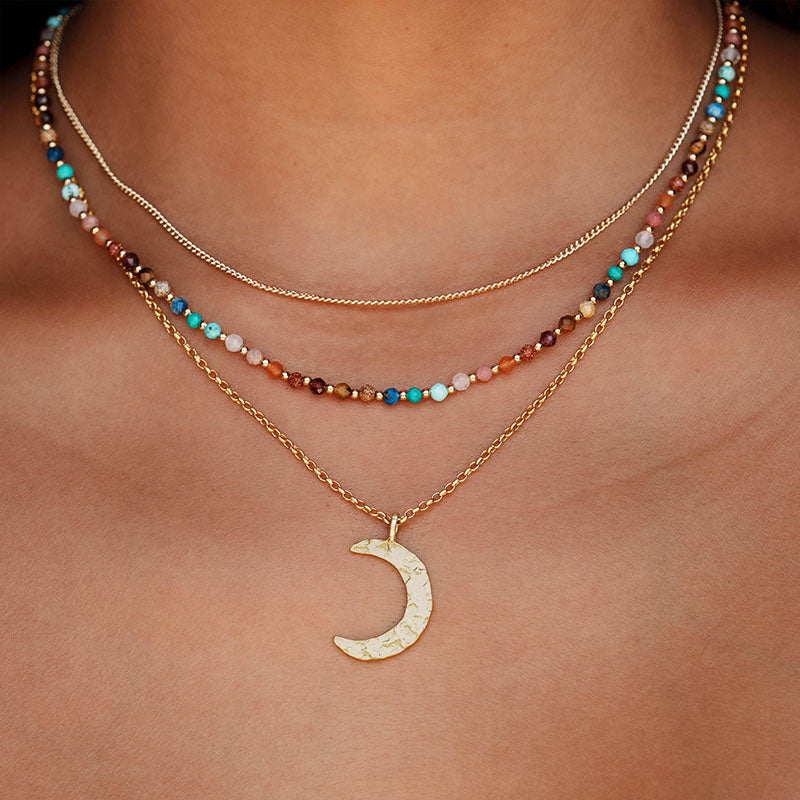 Golden Spirit Crescent Necklace