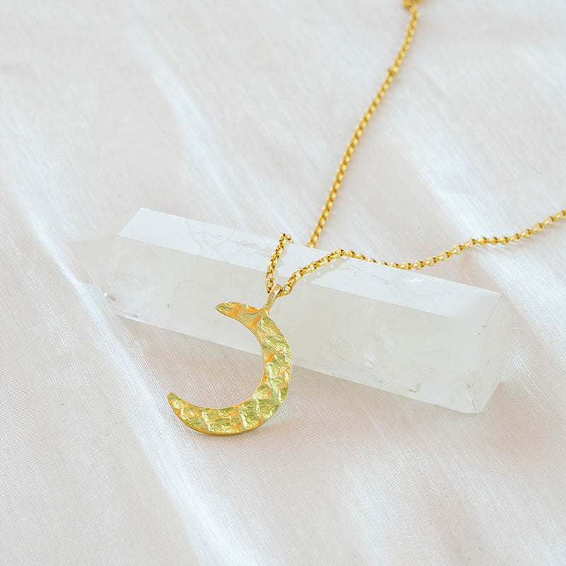 Golden Spirit Crescent Necklace
